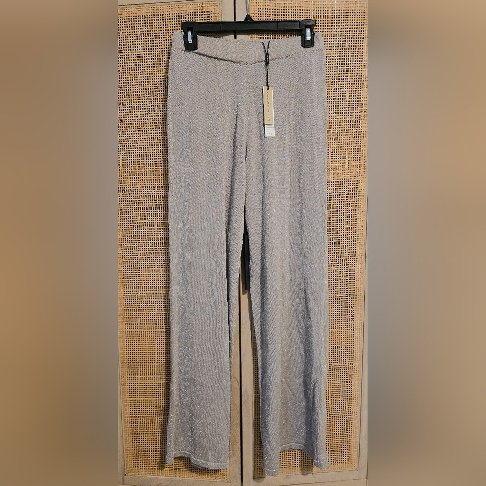 Tahari Beige Sparkle Knit Pants